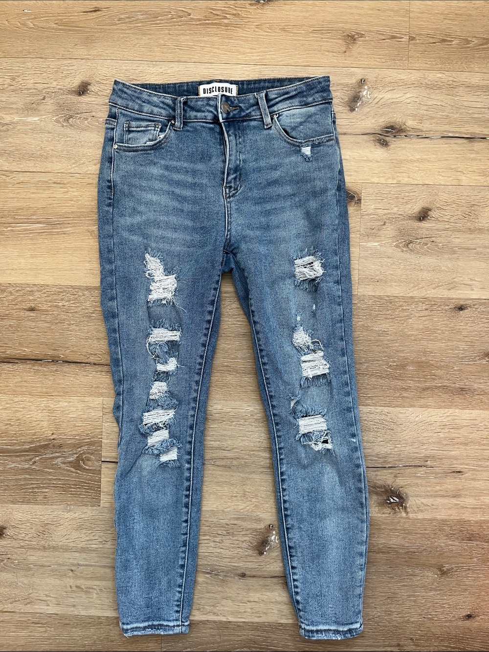 Disclosure Women's Ripped Skinny Jeans - Medium Blue